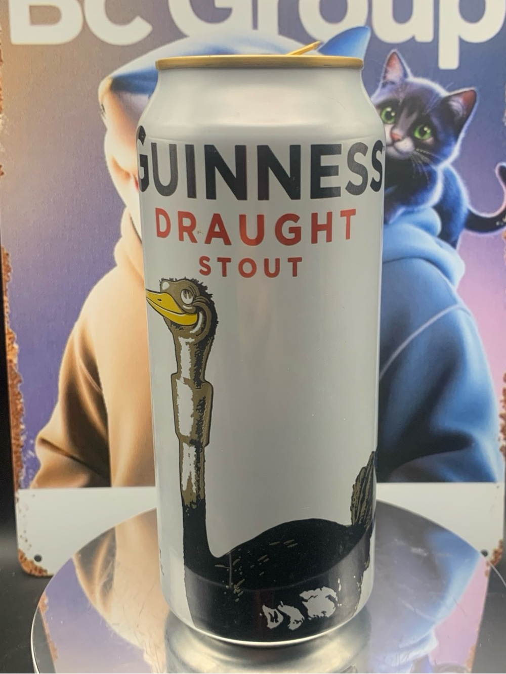 Vintage Beer Can Guinness Draught Stout Ostrich Tab Pint Empty Aluminum Can